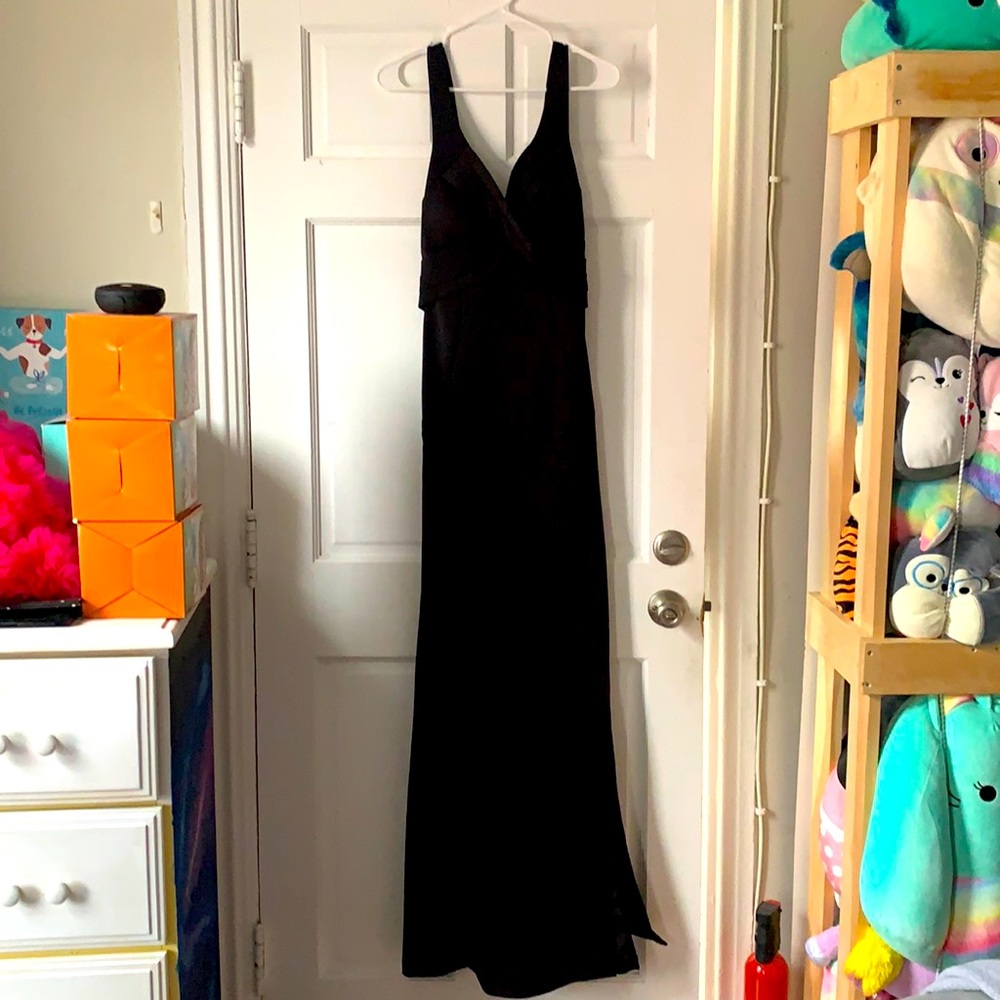 Elegant long back evening gown